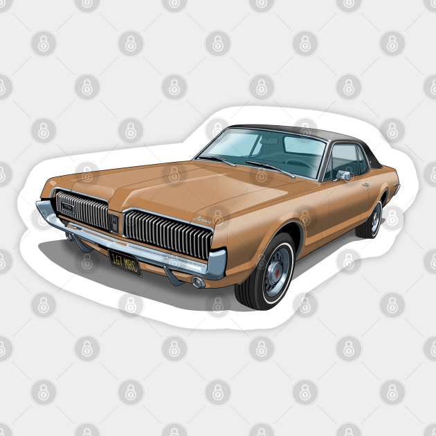 1967 Mercury Cougar in cinnamon frost Sticker by candcretro